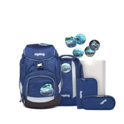Ergobag Grundschulranzen Pack Blaulichtbär 6-teiliges Set In Blau