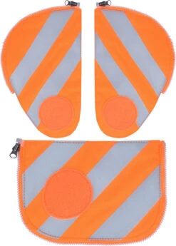 Ergobag Pack Seitentaschen-Zipset Orange Reflektor, 3-tlg.