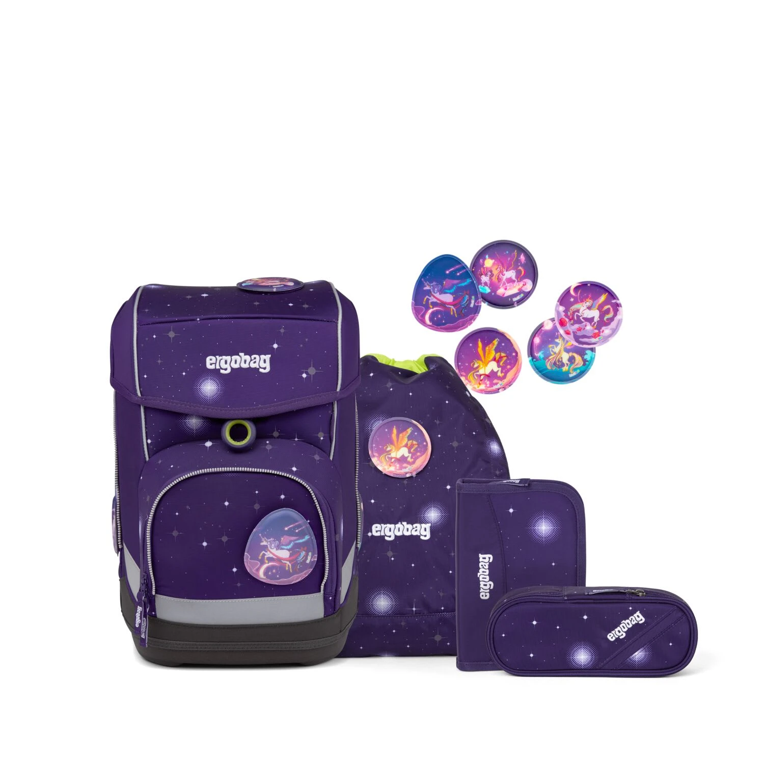 Ergobag Schulranzen Cubo Bärgasus Glow 5-teiliges Set In Lila 3 Ergobag Schulranzen Cubo Bärgasus Glow 5-teiliges Set In Lila